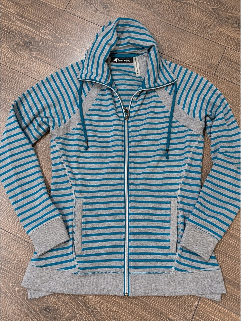 Activology Women's Striped Full Zip Hoodie Size S